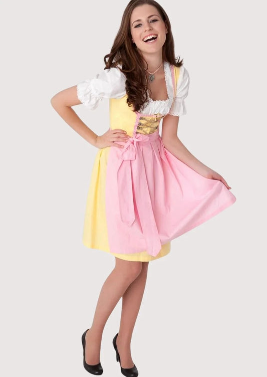 Women's Light Yellow Alpine Fashion Dirndl