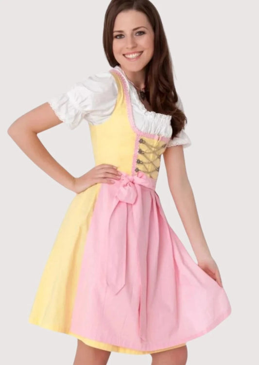 Women's Light Yellow Alpine Fashion Dirndl
