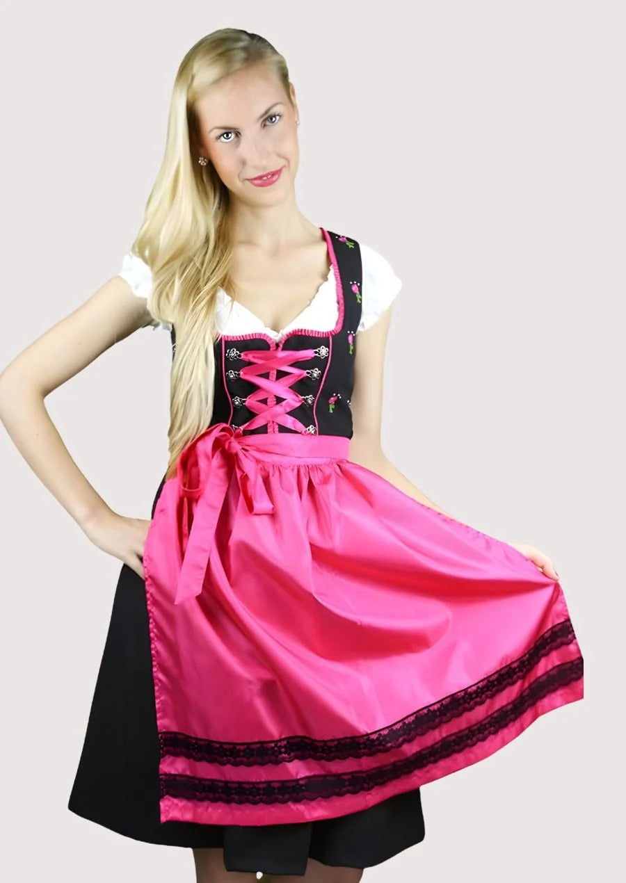Women's Pink Black Octoberfest Dirndl