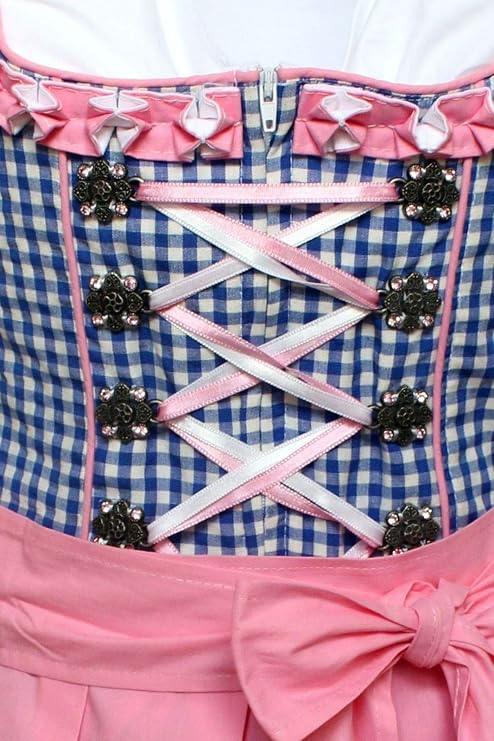 Women's Pink Tone Apron Octoberfest Dirndl Dress