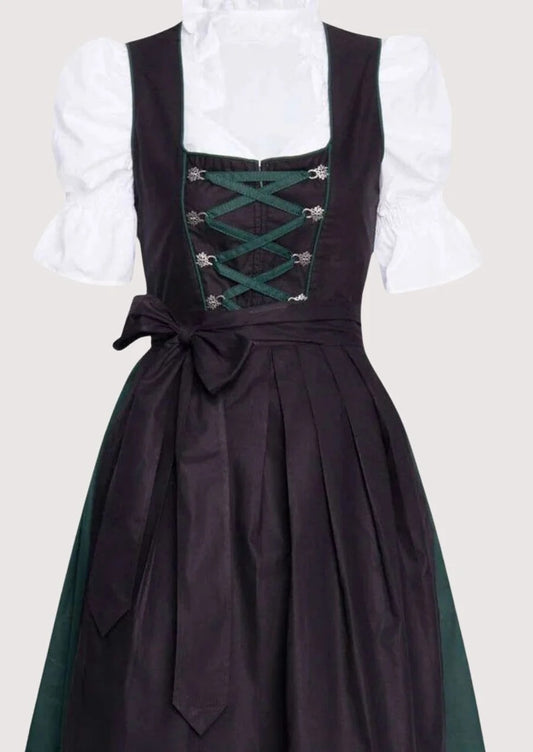 Women's Pure Black Maifest Dirndl Dress