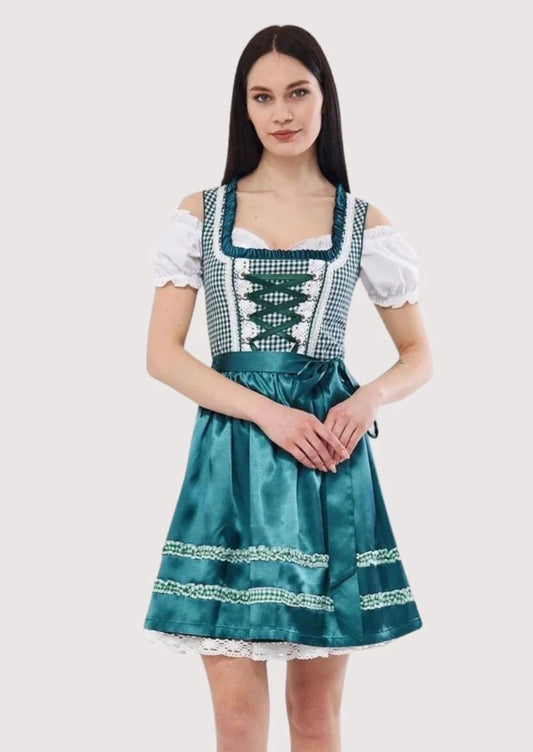 Women's Shining Blue Gingham Dirndl