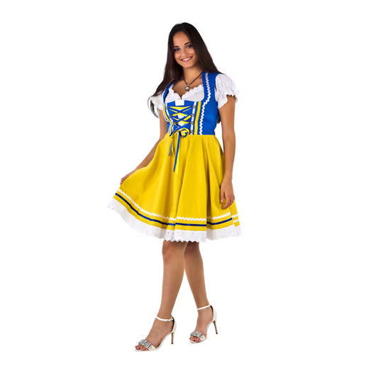 Women's Strong Yellow Octoberfest Dirndl Dress