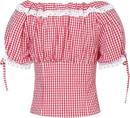 Women's White Dotted Classic Bavarian Dirndl
